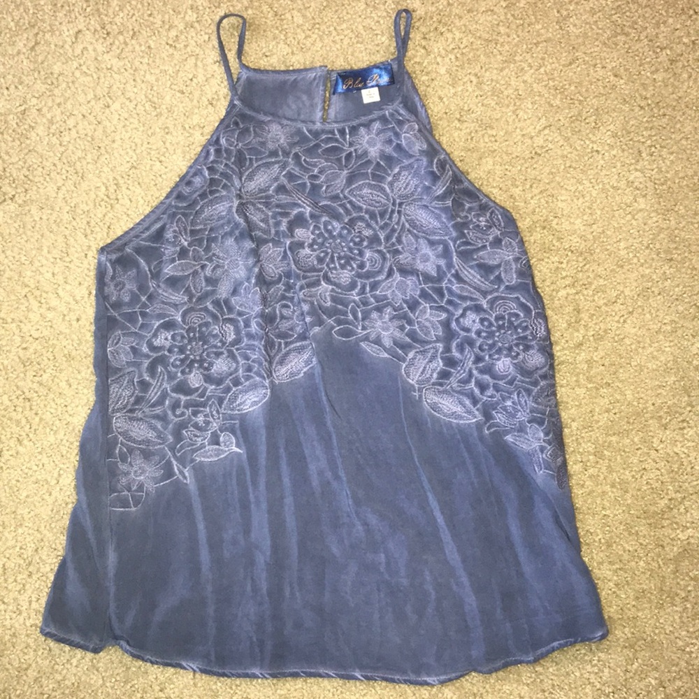 Blue Halter Neck Blouse